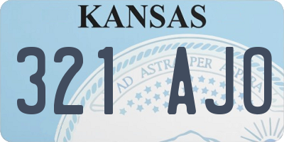 KS license plate 321AJO
