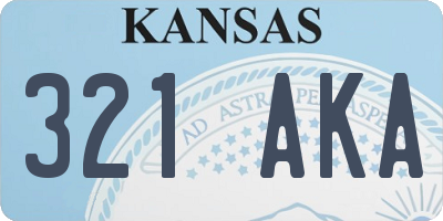 KS license plate 321AKA