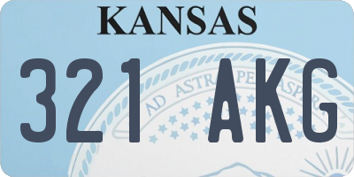 KS license plate 321AKG