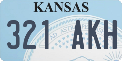 KS license plate 321AKH