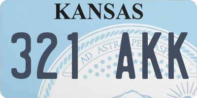 KS license plate 321AKK
