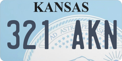 KS license plate 321AKN