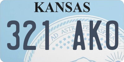 KS license plate 321AKO