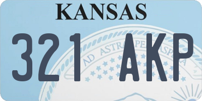 KS license plate 321AKP