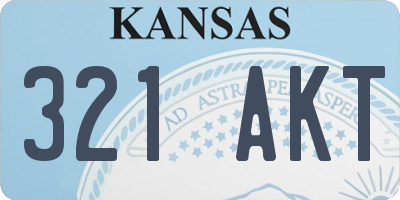 KS license plate 321AKT