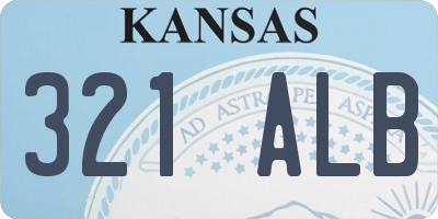 KS license plate 321ALB