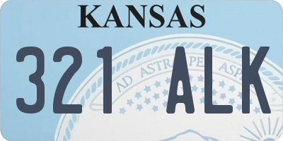 KS license plate 321ALK