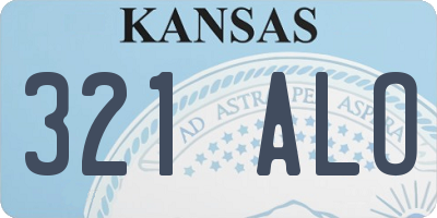 KS license plate 321ALO