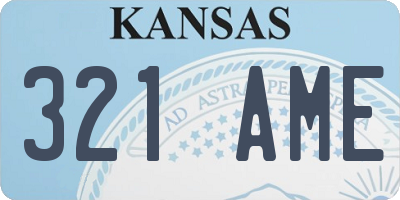 KS license plate 321AME