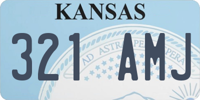 KS license plate 321AMJ