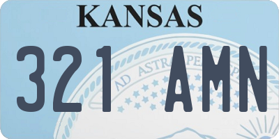 KS license plate 321AMN