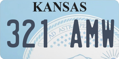 KS license plate 321AMW