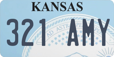KS license plate 321AMY