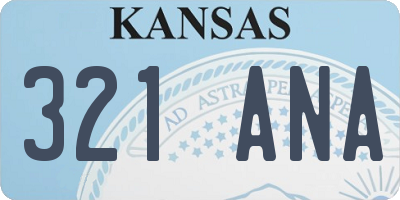 KS license plate 321ANA