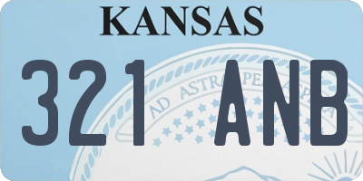 KS license plate 321ANB