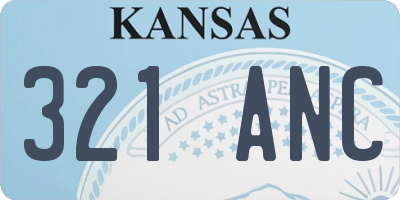 KS license plate 321ANC