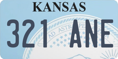 KS license plate 321ANE