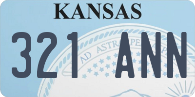 KS license plate 321ANN