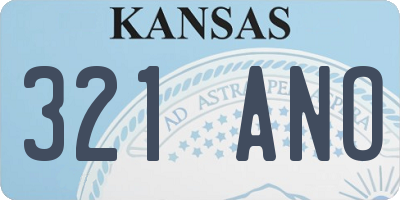 KS license plate 321ANO