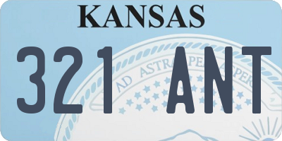 KS license plate 321ANT