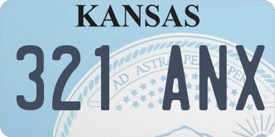 KS license plate 321ANX