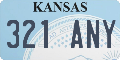 KS license plate 321ANY
