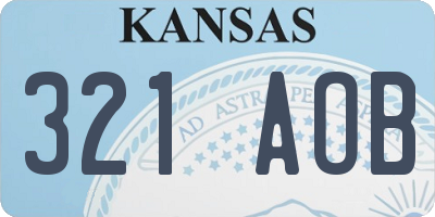 KS license plate 321AOB