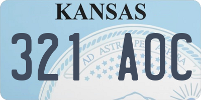 KS license plate 321AOC