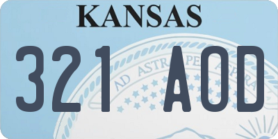 KS license plate 321AOD