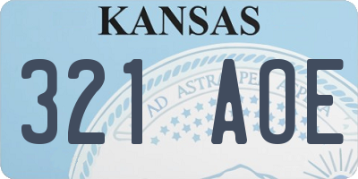 KS license plate 321AOE