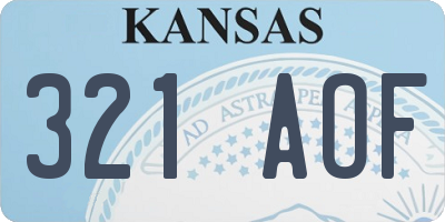 KS license plate 321AOF