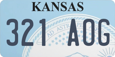 KS license plate 321AOG
