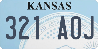 KS license plate 321AOJ