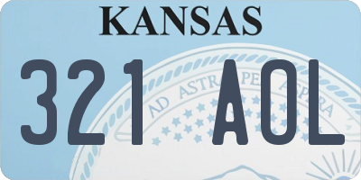KS license plate 321AOL