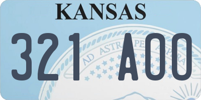 KS license plate 321AOO