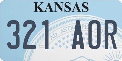 KS license plate 321AOR