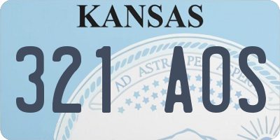 KS license plate 321AOS