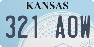 KS license plate 321AOW