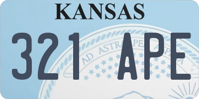 KS license plate 321APE