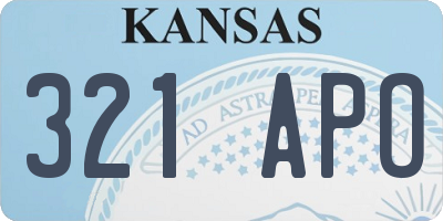 KS license plate 321APO