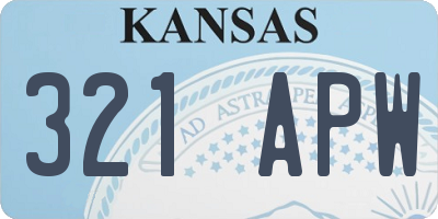 KS license plate 321APW