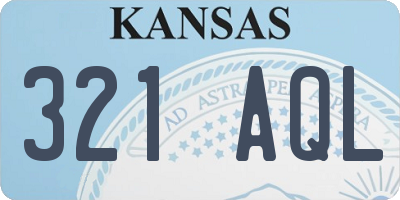 KS license plate 321AQL