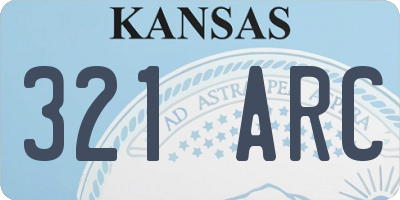 KS license plate 321ARC