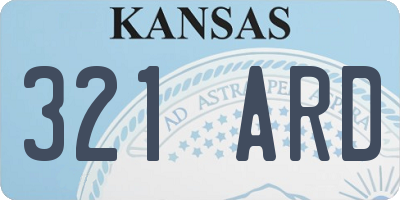 KS license plate 321ARD