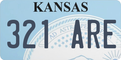 KS license plate 321ARE