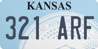 KS license plate 321ARF