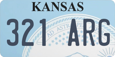 KS license plate 321ARG