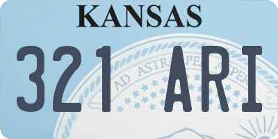 KS license plate 321ARI