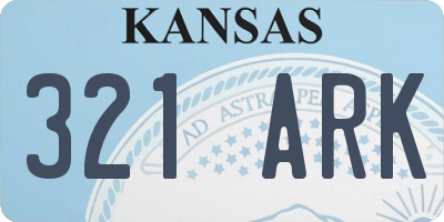 KS license plate 321ARK