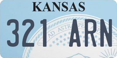 KS license plate 321ARN